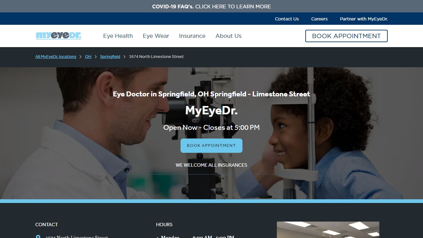 Eye Doctor in Springfield, OH Springfield - Limestone Street