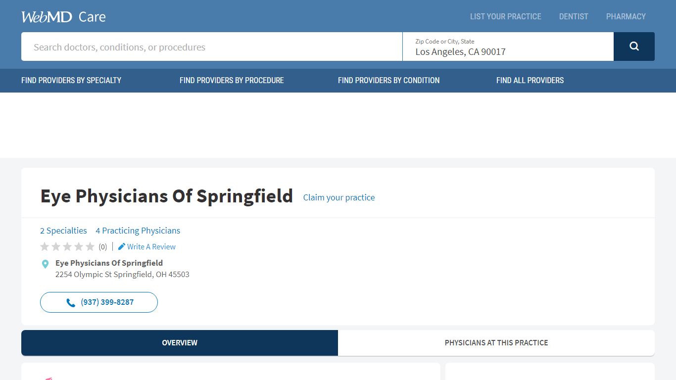 Eye Physicians Of Springfield in Springfield, OH - WebMD